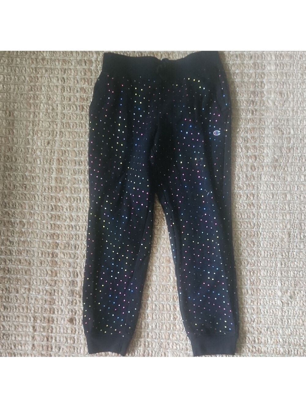 Champion Black Polka Dot Joggers Sweatpants with Relaxed Fit NWOT Sz Large